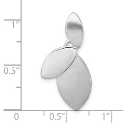 Sterling Silver Rhodium-plated Brushed and Polished Fancy Leaves Chain Slide Pendant QG6969P