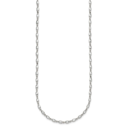 Sterling Silver Polished Oval Bezel CZ 16 Inch with 2 Inch Extension Necklace QG6990-16