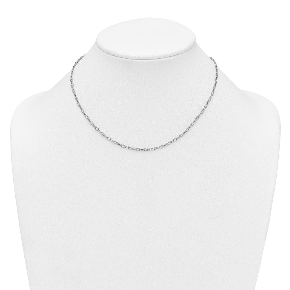 Sterling Silver Polished Oval Bezel CZ 16 Inch with 2 Inch Extension Necklace QG6990-16