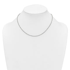 Sterling Silver Polished Oval Bezel CZ 16 Inch with 2 Inch Extension Necklace QG6990-16