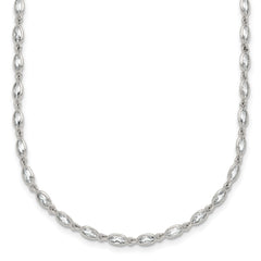 Sterling Silver Polished Oval Bezel CZ 16 Inch with 2 Inch Extension Necklace QG6990-16