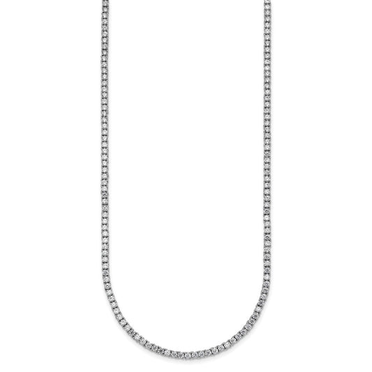 Sterling Silver Rhodium-plated CZ 18 inch Tennis Necklace QG6994-18