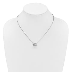 Sterling Silver Rhodium-plated Five Moveable CZ Rings 18 inch with 2 inch Extension Necklace QG7074-18