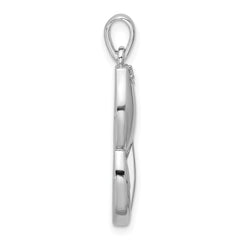 Sterling Silver Rhodium-plated Polished Ovals CZ Pendant QG7139P