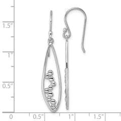 QG7141E Sterling Silver Rhodium-plated Polished Oval Bubbles Dangle Earrings