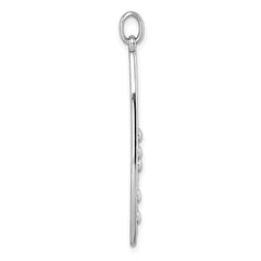 Sterling Silver Rhodium-plated Polished Oval Bubbles Pendant QG7141P