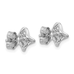 QG7154E Sterling Silver Rhodium-plated Polished CZ Twisted Post Earrings
