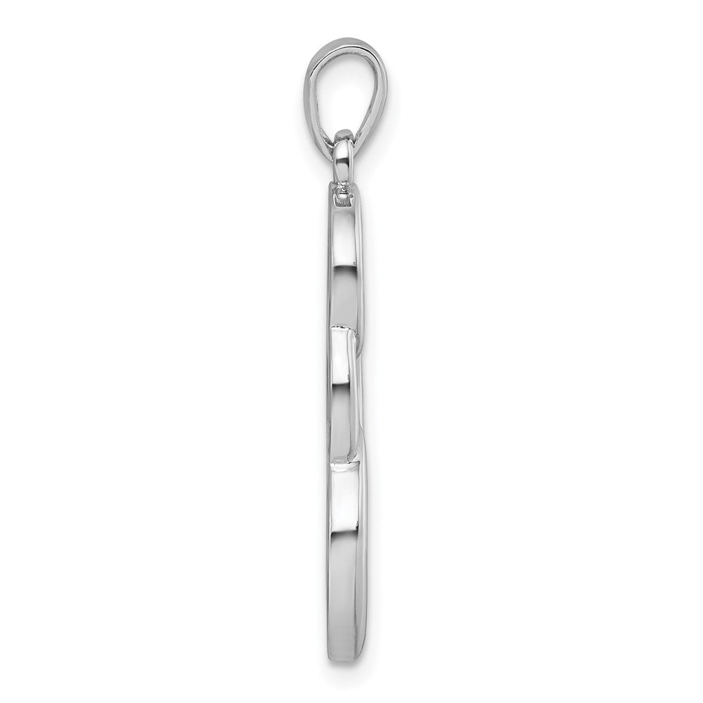 Sterling Silver Rhodium-plated Polished Triple Circle Pendant QG7158P