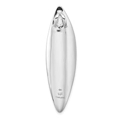 Sterling Silver Rhodium-plated Polished and Brushed Fancy Concave Oval Chain Slide Pendant QG7159P