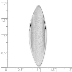 Sterling Silver Rhodium-plated Polished and Brushed Fancy Concave Oval Chain Slide Pendant QG7159P