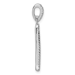 Sterling Silver Rhodium-plated CZ Oval Dangle Pendant QG7163P