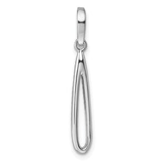 Sterling Silver Rhodium-plated CZ Oval Dangle Pendant QG7163P