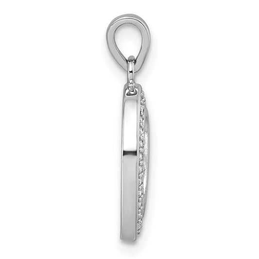 Sterling Silver Rhodium-plated Polished and Satin CZ Infinity Oval Pendant QG7196P
