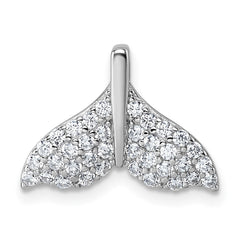 Sterling Silver Rhodium-plated CZ Whale Tail Pendant QG7240P