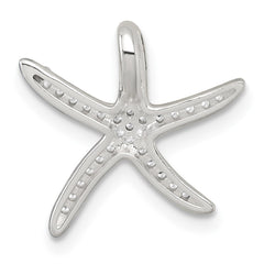 Sterling Silver Polished CZ Starfish Chain Slide Pendant QG7243P