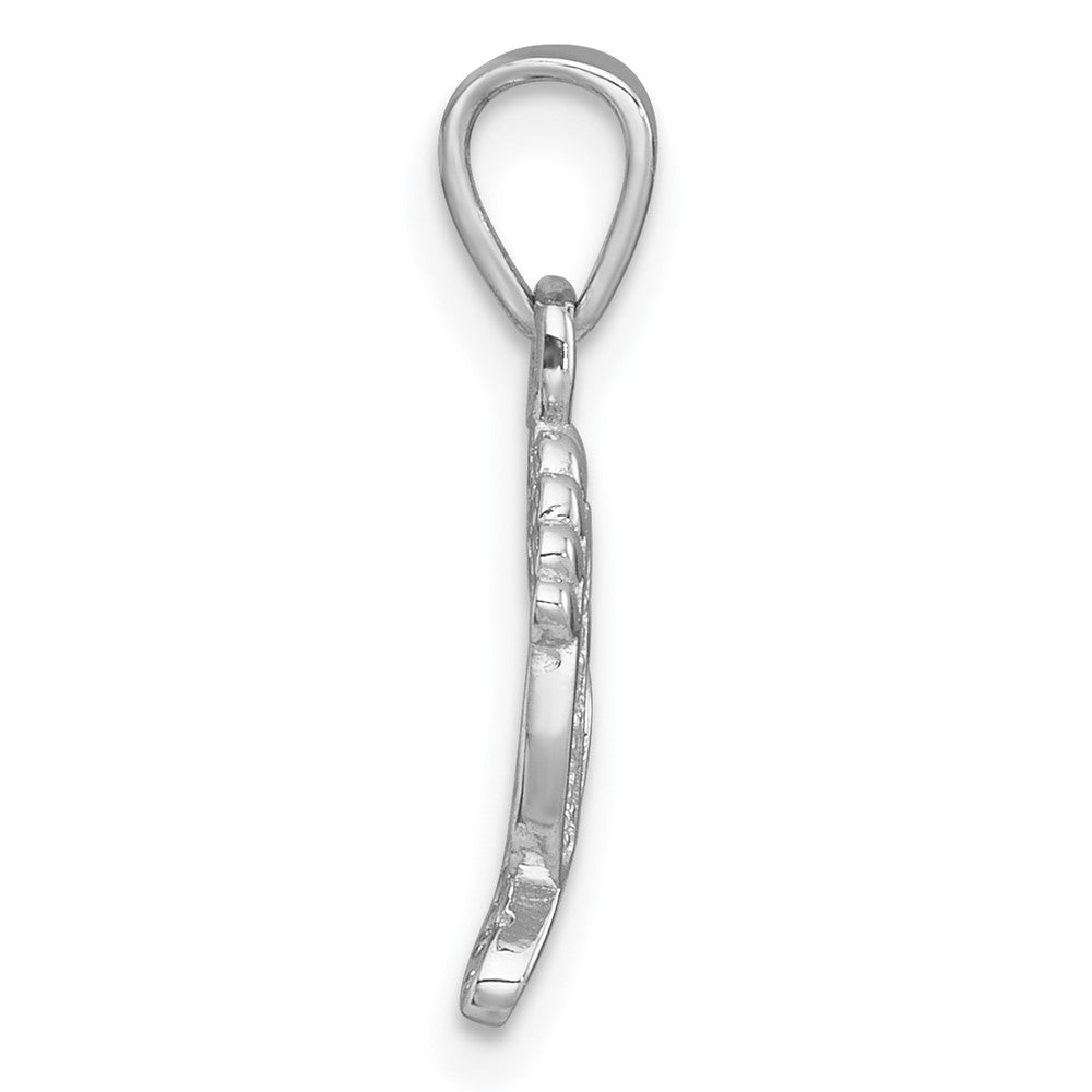 Sterling Silver Rhodium-plated Polished CZ Footprints Pendant QG7245P