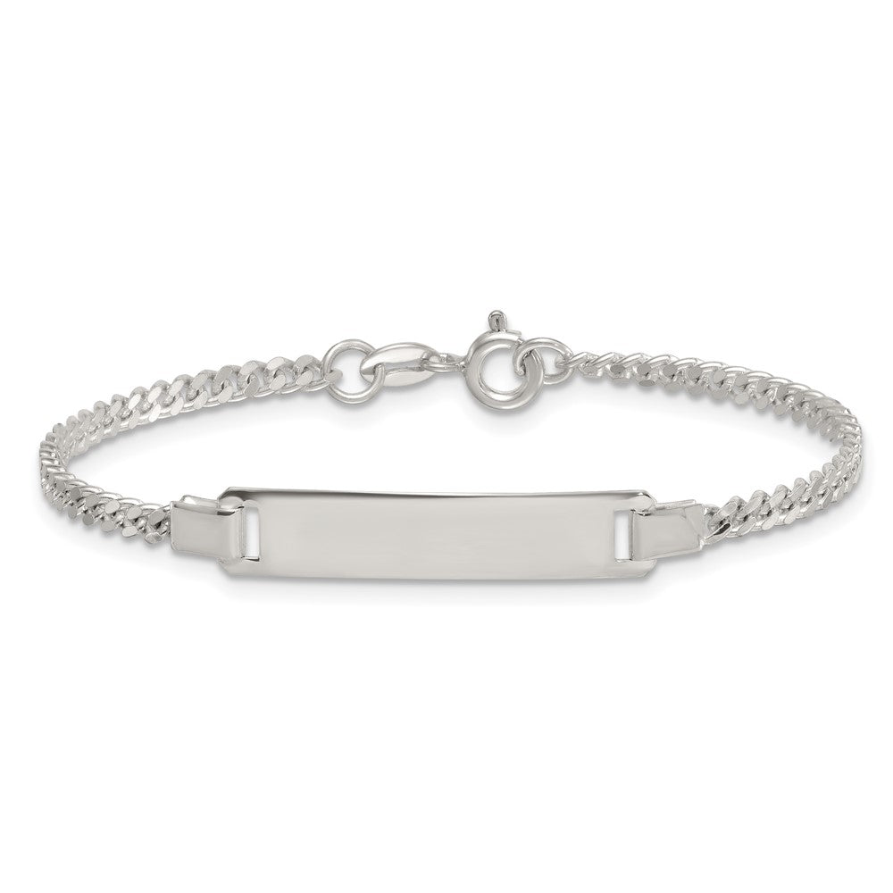 Sterling Silver Polished Curb Link Childrens 6.25 Inch ID Bracelet QG7247-6.25
