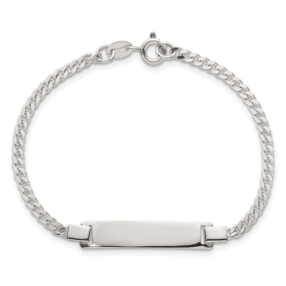 Sterling Silver Polished Curb Link Childrens 6.25 Inch ID Bracelet QG7247-6.25