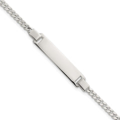 Sterling Silver Polished Curb Link Childrens 6.25 Inch ID Bracelet QG7247-6.25