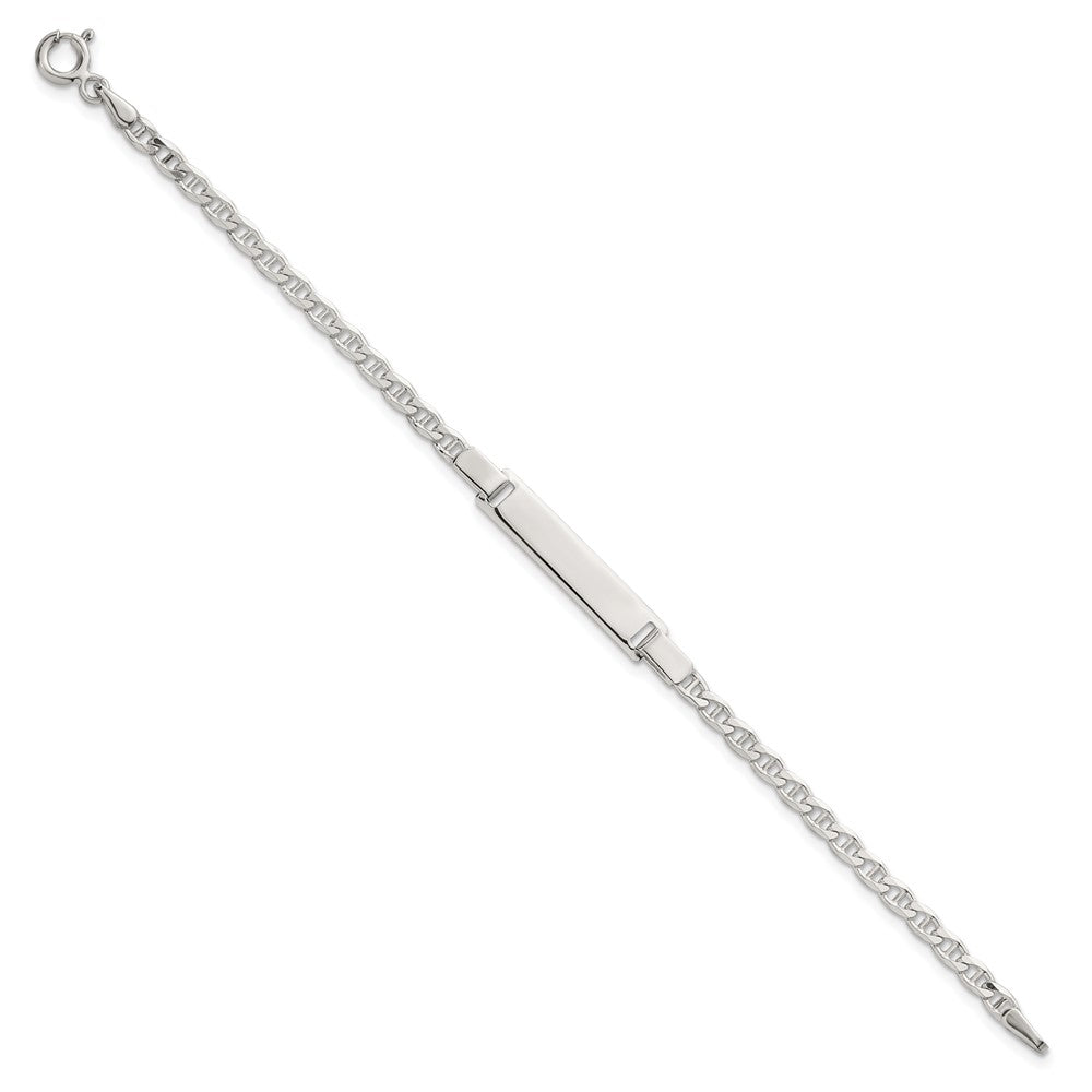 Sterling Silver Polished Anchor Link Childrens 6 Inch ID Bracelet QG7248-6