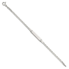 Sterling Silver Polished Anchor Link Childrens 6 Inch ID Bracelet QG7248-6
