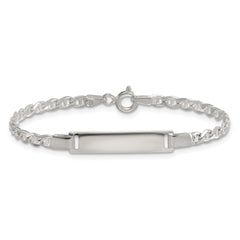 Sterling Silver Polished Anchor Link Childrens 6 Inch ID Bracelet QG7248-6