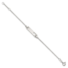 Sterling Silver Polished Cut-out Heart Box Link Childrens 5.5 inch with 0.5 inch Extension ID Bracelet QG7251-5.5