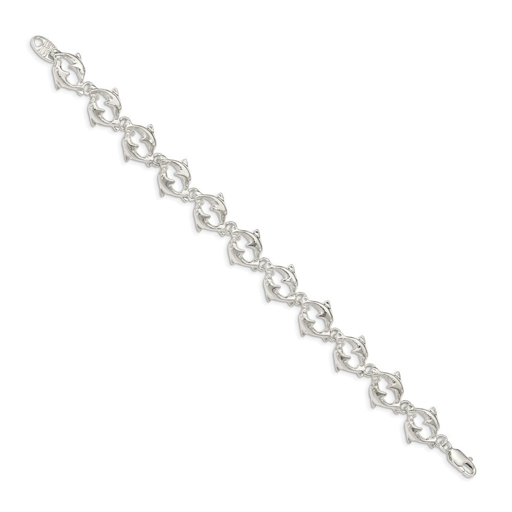 Sterling Silver Dolphins Bracelet QG852-7