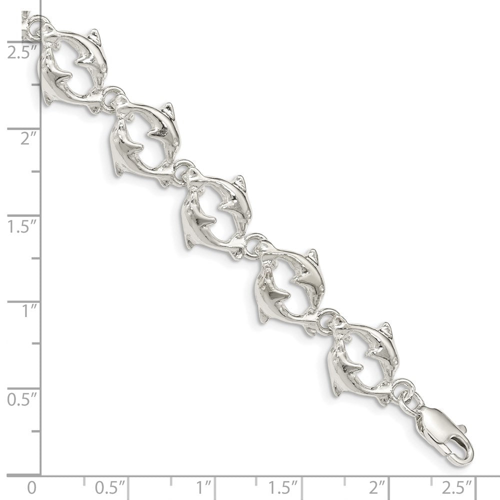 Sterling Silver Dolphins Bracelet QG852-7