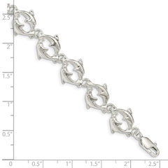 Sterling Silver Dolphins Bracelet QG852-7