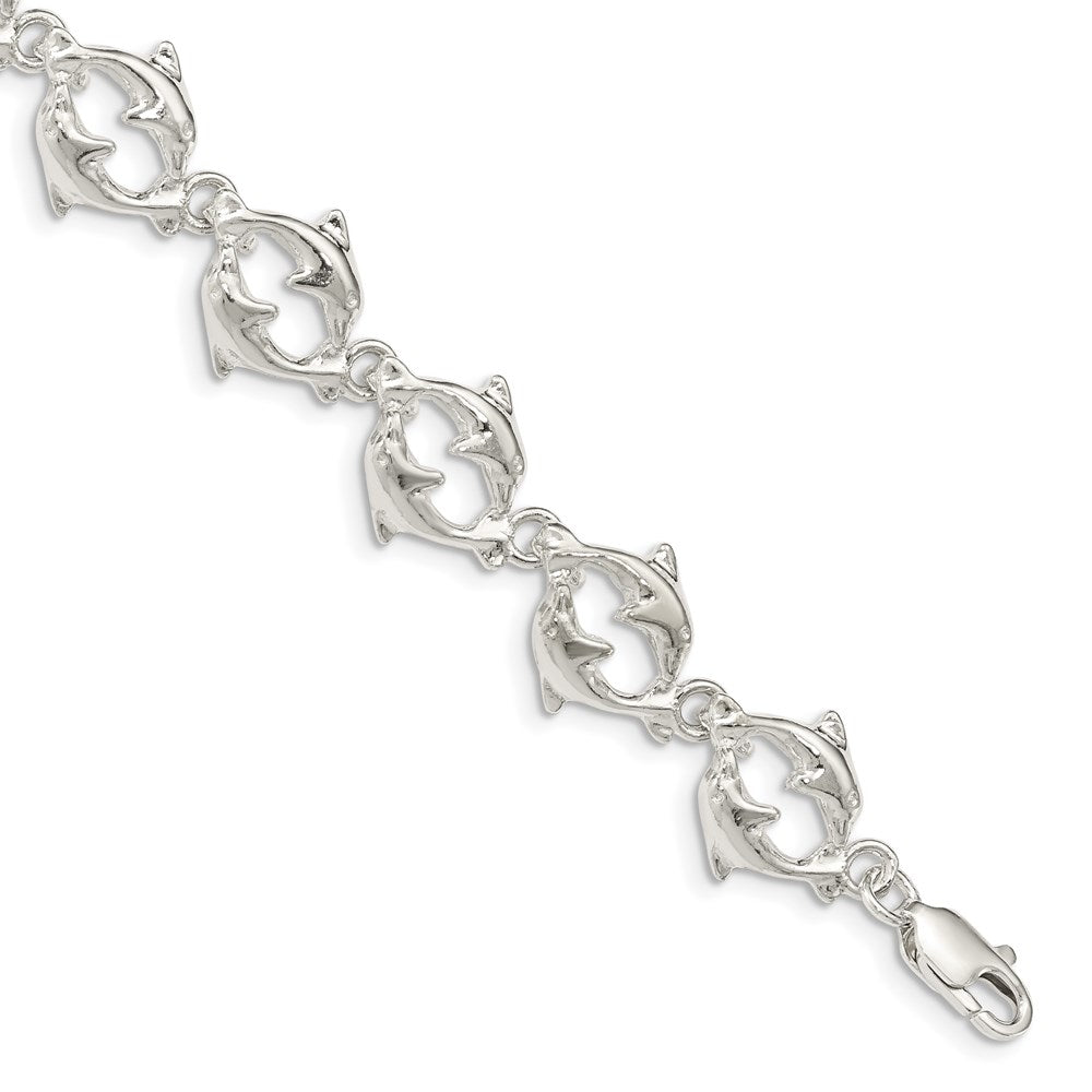 Sterling Silver Dolphins Bracelet QG852-7