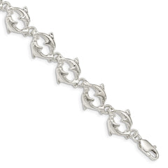 Sterling Silver Dolphins Bracelet QG852-7