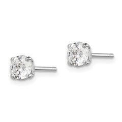 QGK168 Sterling Silver Madi K Rhodium-plated 5mm Round CZ Children's Stud Earrings