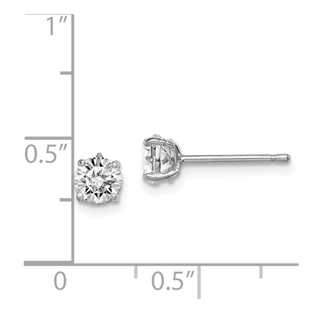 QGK168 Sterling Silver Madi K Rhodium-plated 5mm Round CZ Children's Stud Earrings