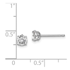 QGK168 Sterling Silver Madi K Rhodium-plated 5mm Round CZ Children's Stud Earrings