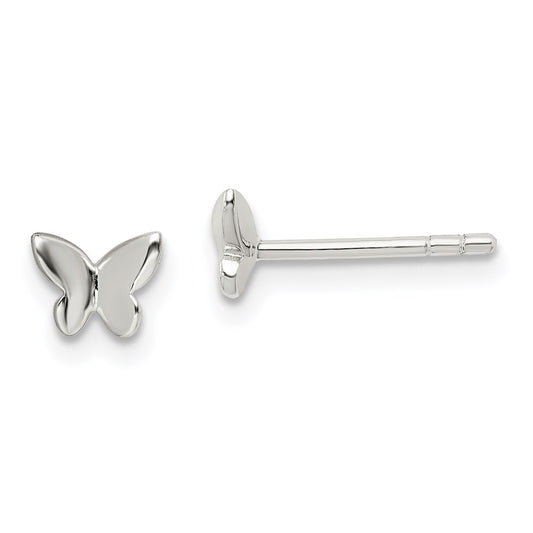 QGK175 Sterling Silver Madi K Polished Butterfly Children's Post Earrings