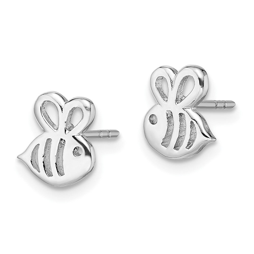 QGK176 Sterling Silver Madi K RH-plated Bumblebee Children's Post Earrings