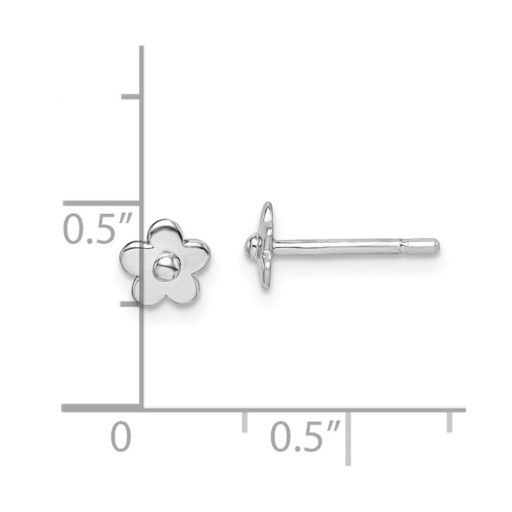 QGK179 Sterling Silver Madi K RH-plated Flower Children's Post Earrings