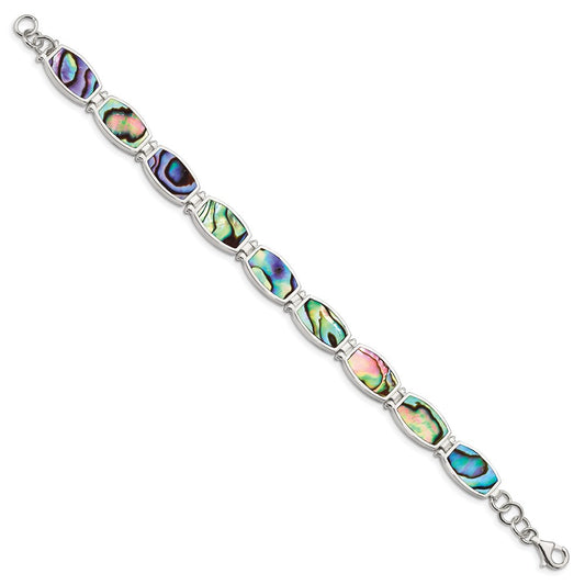 Sterling Silver Abalone Bracelet QH1032-7.25