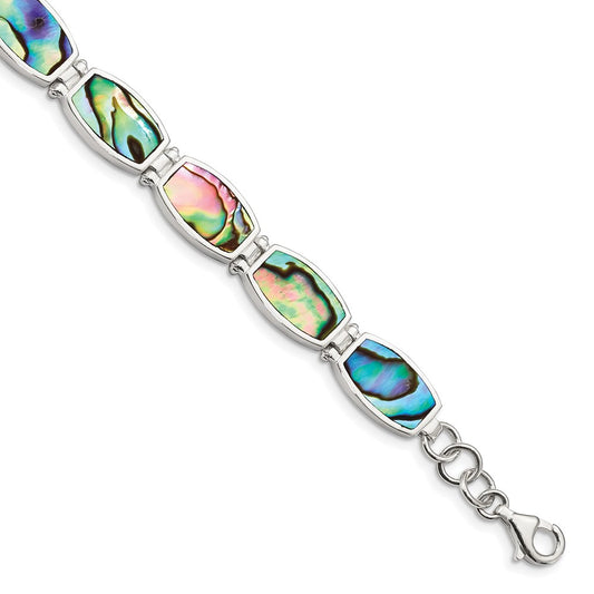 Sterling Silver Abalone Bracelet QH1032-7.25