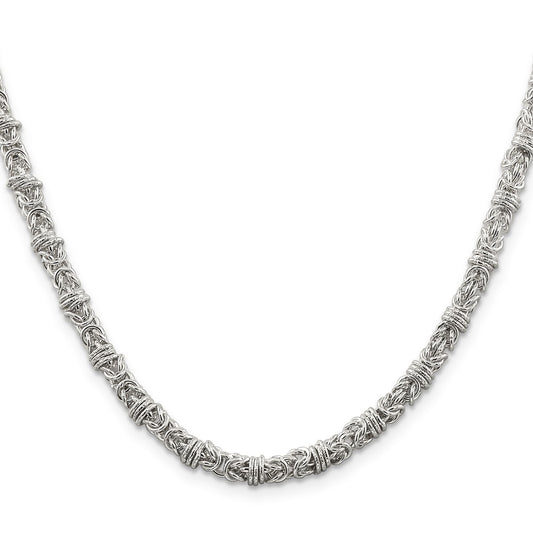 Sterling Silver 4mm Fancy Byzantine ChainQH1076