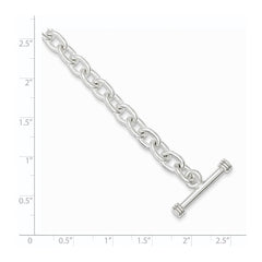 Sterling Silver 7.75inch Polished Fancy Link Toggle Bracelet QH124-7.75