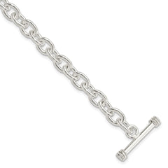 Sterling Silver 7.75inch Polished Fancy Link Toggle Bracelet QH124-7.75