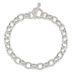 Sterling Silver 7.75inch Polished Fancy Link Toggle Bracelet QH130-7.75