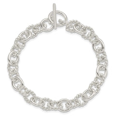 Sterling Silver 7.75inch Polished Fancy Link Toggle Bracelet QH147-7.75