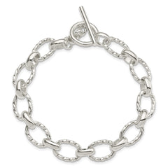 Sterling Silver 7.75inch Polished Fancy Link Toggle Bracelet QH155-8.75