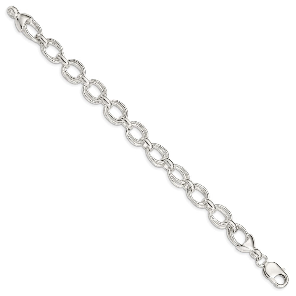 Sterling Silver 7.5inch Fancy Link Bracelet QH174-7.5