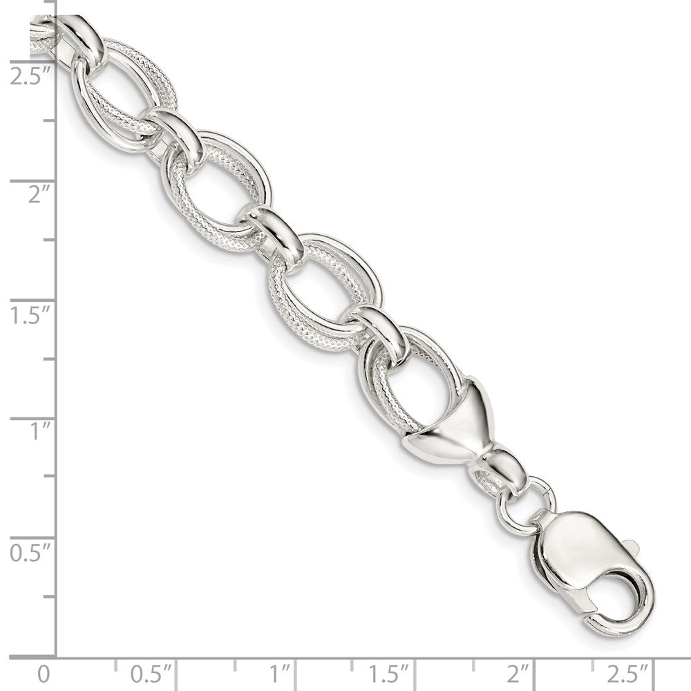Sterling Silver 7.5inch Fancy Link Bracelet QH174-7.5