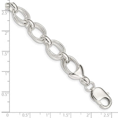 Sterling Silver 7.5inch Fancy Link Bracelet QH174-7.5