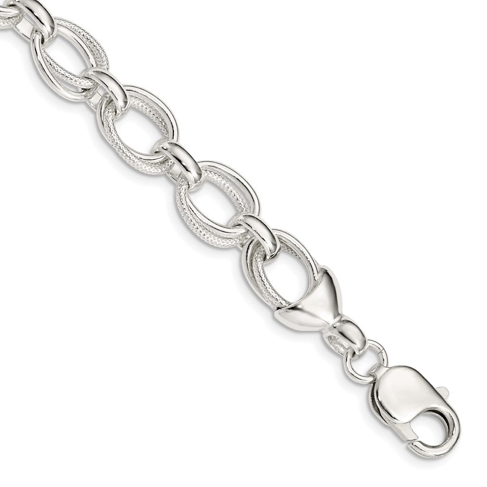 Sterling Silver 7.5inch Fancy Link Bracelet QH174-7.5